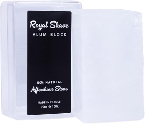 Bloque de alumbre 100% natural con estuche de viaje, piedra calmante para después del afeitado, alivia las quemaduras de la maquinilla de afeitar y