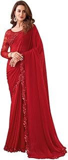 satrani Women'S Chiffon Self Woven Saree With Unstitched Blouse Piece-picture-23