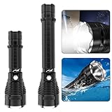 【Alto brillo】Esta linterna de buceo Scube cuenta con un potente LED XHP70 que produce un haz de luz ultra brillante, alcanzando más de 4000 lúmenes. Garantiza un brillo excepcional para diversas actividades al aire libre y exploración submarina.