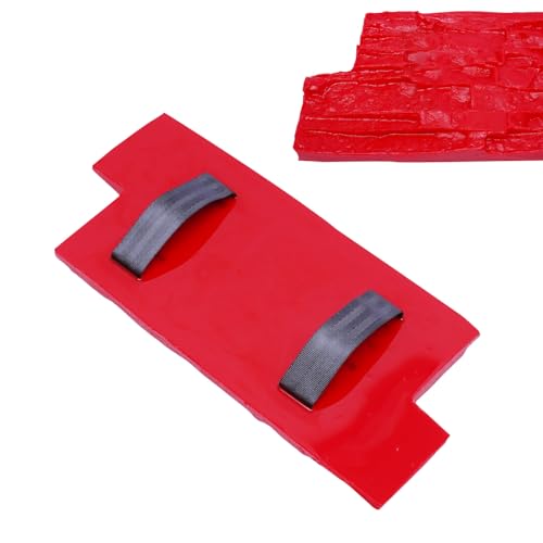 Concrete Stamps Mat, 16 x 8 in Cobble Stone Floppy Imprint Texture Decorative Concrete Cement Stamp Mat Mold, Seamless Stamp Cement Texture Stone Slate Mat Wall Mold for Outdoor Decorative, Red