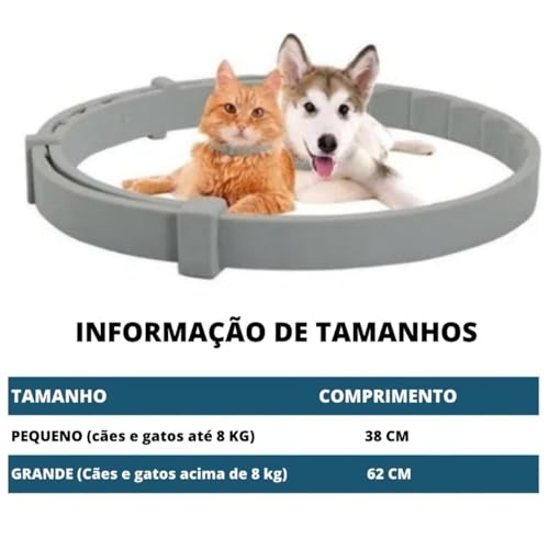 Coleira Anti Pulga Pet Gato Cao Cachorro Leishmaniose Carrapato Tamanho Ajustavel Canino Felino Efic