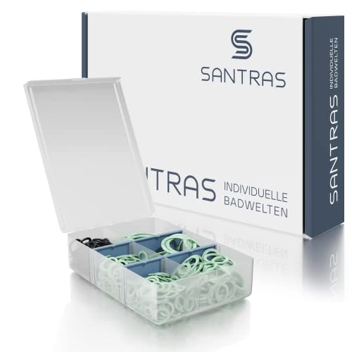 SANTRAS® Jeu de joints avec 225 joints plats en sept types (3/8 pouce à 1 ½ pouce) - Boîte à joints très stable avec Centellen® WS 3820 pour le solaire, le gaz, l'eau, le chauffage et le jardinage