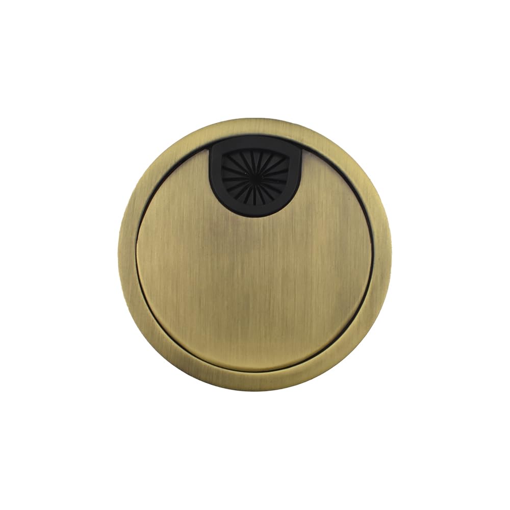 HAHIYO 1Pcs 3.15Inch/80mm Bronze Zinc Alloy Desk Grommet Wire Grommet Cable Management Cord Hole Cover Desk Wire Hole Insert Wire Organizer for