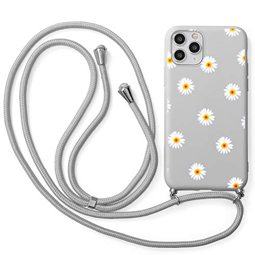 KAPUCTW Capa compatível com Apple iPhone 11 com alça transversal, capa de cordão de TPU macio com co