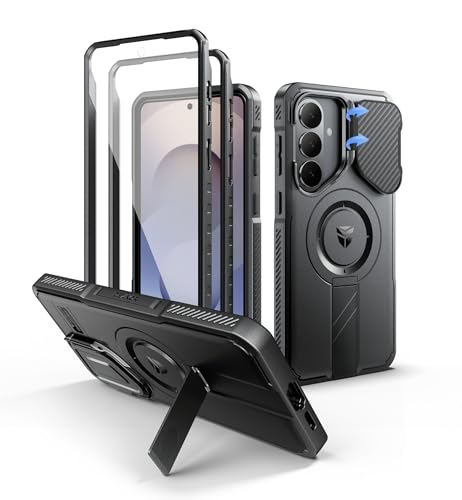 Dexnor Magnétique Coque pour Samsung Galaxy S26 Plus avec Couverture de Caméra & Support Réglable & Film de Protection d'écran intégré, Robuste et...