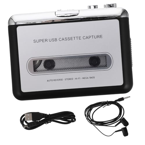 Hemobllo Convertidor de Cassette Portátil USB Reproductor Cassette Compacto sin Batería Conversor de Cinta para Transferencia Fácil y Reproducción Personal