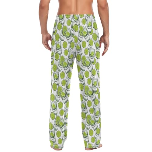 Men's Pajama Pants,Tequila Shot Glasses Lounge Lightweight Sleep Bottoms Pants with Pockets Size S-XXL2