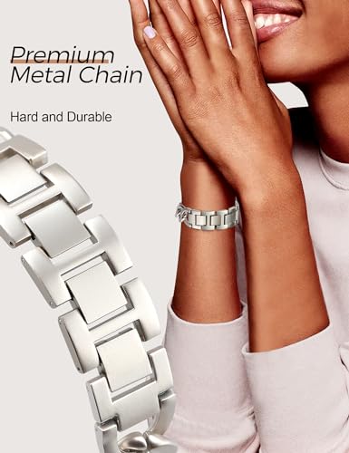 Image of JR.DM Starlight Watch Bands for Women Compatible with Apple Watch 38mm 40mm 41mm 42mm(S10 /11) Adjustable Metal Cowboy Steel Single Chain Bracelet for iWatch Series 11 /10 /9 /8 /7 /6 /5 /4 SE 3 /2 /1(No Case)