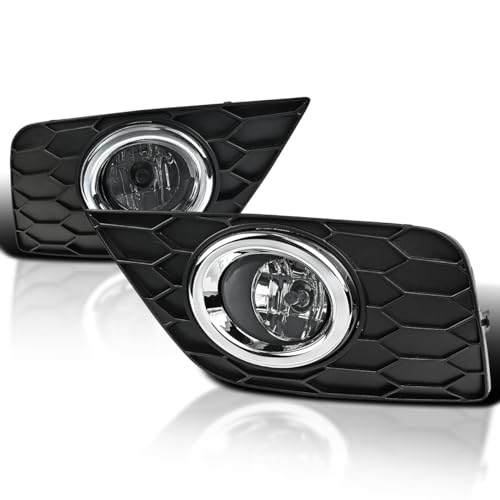 Spec-D Tuning Clear Bumper Driving Fog Lights + Bulbs + Switch Compatible with 2016-2017 Nissan Sentra L+R Pair Assembly