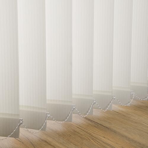 Letau WXFL-SHUBAIYE-L1-BAI Cordless Custom No Drill Vertical Window Blinds For Home, Room Divider, Door Blinds, Blinds For Sliding Glass Doors, Temporary Wall cover