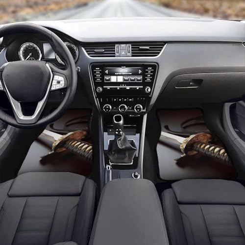 Tapis de sol voiture samouraï antidérapants avec impression textile haute définition 4 pièces - 5
