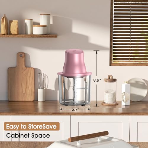 2-in-1 Electric Chicken Shredder & Food Chopper with 250W Copper Motor, 1.5L Bowl & Bi-Level Blades, 3 Second Chicken Breast Shredder Tool for Nuts, Meat, Onion, Garlic, Baby Food