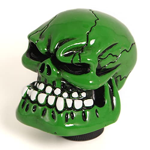 Erosto Skull Style Shift Knob,Manual Gear Shift Knob Shifter With 3 Adapters Universal Fit For Manual Car (Green) #TOP3