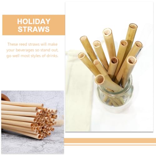 Natural Reed Drinking Straws 50pcs 15cm miniatura 4