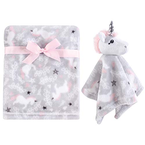 Image of Hudson Baby Unisex Baby Plush Blanket with Security Blanket, Whimsical Unicorn, One Size
