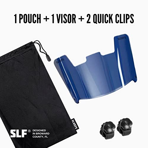 Sleefs Football Helment Visor [Cold Steel Blue] - Tinted Professional Football Visor/Shield - Fits Youth & Adult Helmets - Includes Quick Visor Clips + Microfiber Travel Bag #TOP1