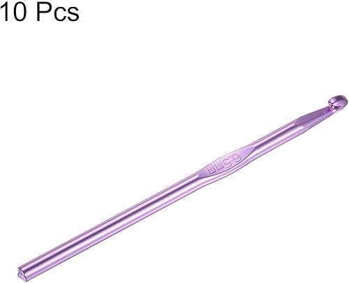 Miniatura 3 de uxcell Agujas de tejer de aluminio de 0.256 in, tamaño K de EE. UU. (talla 10.5), agujas de tejer para hilo de manualidades, color morado, 10