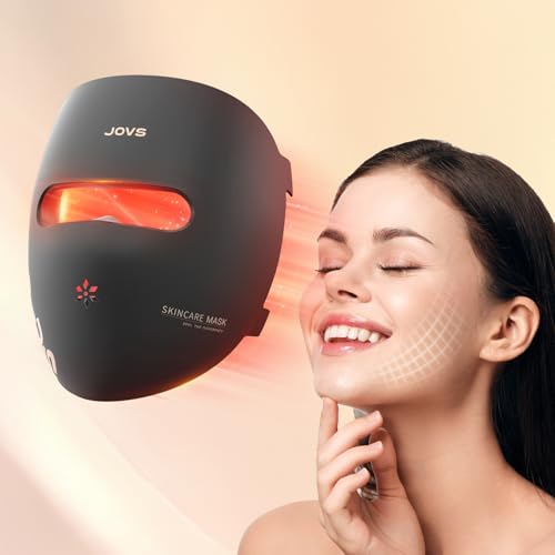 Image of JOVS LED Light Therapy Face Mask, Wireless Red Light Therapy Mask for Face, Portable Skin Care Beauty Device Intelligent Beauty Solution at Home Use, 4 Modes for Visible Results