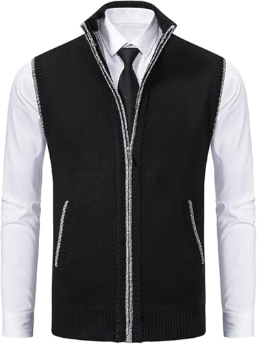 DGHM-JLMY Men's Soft Cozy Softshell Vest Full Zip Slim Fit Warm Waistcoat Hiking Outdoor Golf Sleeveless Jacket3