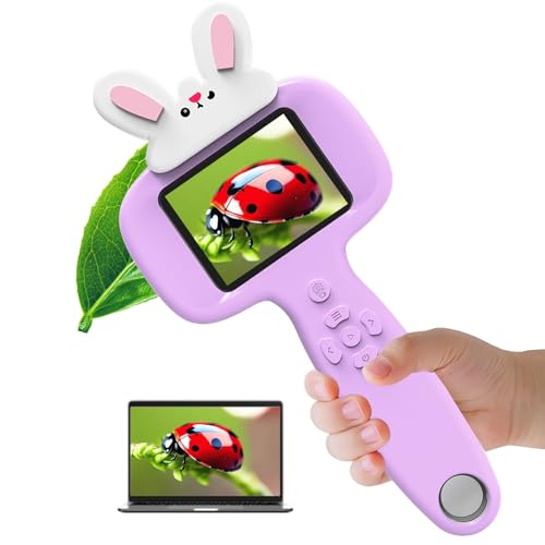BLACKROOT Microscope for Kids, 2.4" Handheld Digital Pocket Microscope, STEM Educational Science Toys for New Year, Birthday Gifts for 3+ 4 5 6 7 8 9 10 11 12 Year Old Boys Girls, Purple