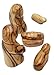 Zuluf Small Olive Wood Holy Family Figurines – Hand-Carved Nativity Set Scene with Joseph, Mary & Baby Jesus – Wooden Christmas Tree Decor for Catholic Indoor Display – HOF035