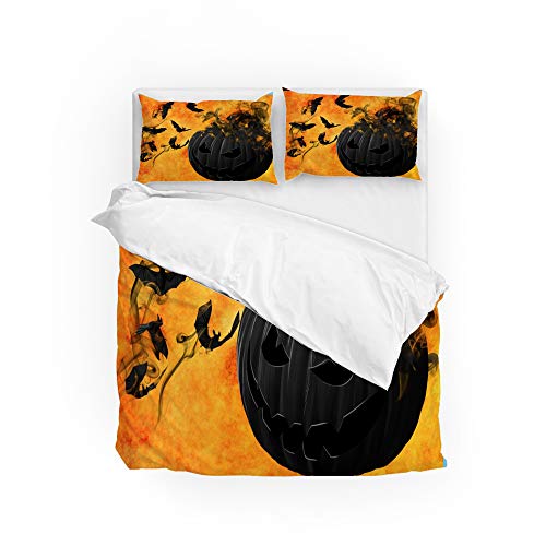 Housse de couette lit double facile à laver parure de lit 2 pièces microfibre
