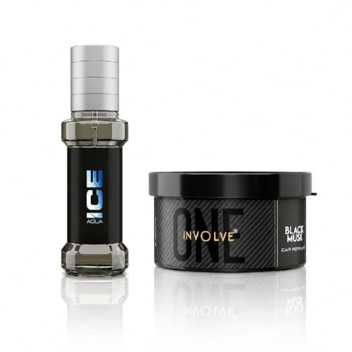Image of Involve ONE Black Musk Car Perfume & Element Aqua Ice Spray Air Car Perfume Combo (Pack of 2) | Long Lasting Fragrance | Car Fresheners | Car Accessories Interior | Car Accessories 2026