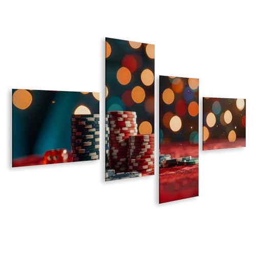 Tableau sur toile dés de casino pour ambiance man cave élégante