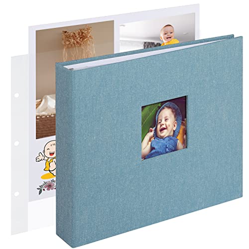 1DOT2 10x10 Inch 3 Ring DIY Scrapbook Photo Album, Cyan Blue
