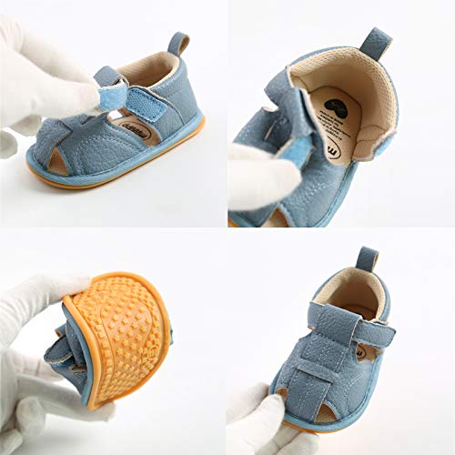 Image of RVROVIC Baby Boys Girls Sandals Premium Infant Summer Outdoor Shoes PU Lightweight Soft Anti-Slip Sole Toddler Prewalker