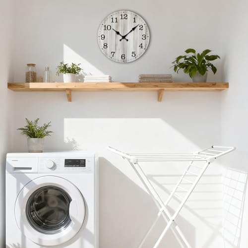 Image of Wall Clock, Modern Wall Clocks Battery Operated, Silent Non Ticking Clock Decorative for Living Room, Office, Home, School 8 Inch (Grey)