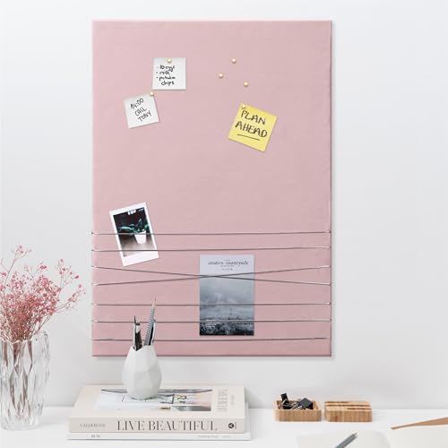 Bacheca Avvisi Bi-Office 60x45cm - Cornice MDF Perla, Con Puntine | Per Ufficio E Casa