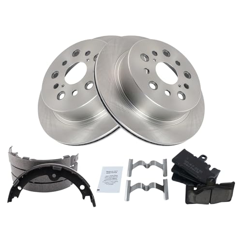 Image of TRQ Rear Brake Pad and Rotor Set Ceramic Compatible with 2001-2006 Lexus LS430