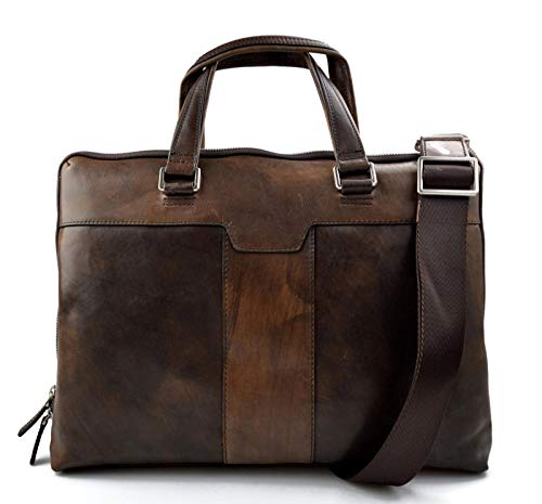 Sac bandoulière messenger en cuir marron avec rabat de protection