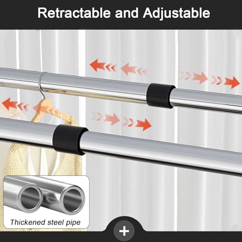 Étendoir à linge pliable rétractable et peu encombrant en acier - 3
