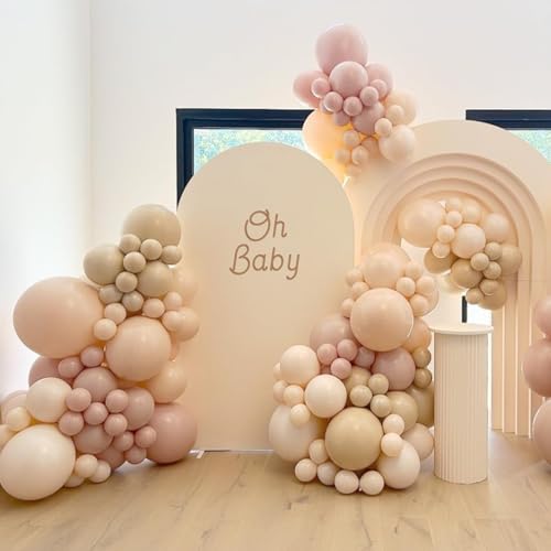 Image of Nude Balloons 12 inch, Beige Latex 50pcs Party Balloons | Neutral, Baby Shower, Gender Reveal, Birthday Party Decorations