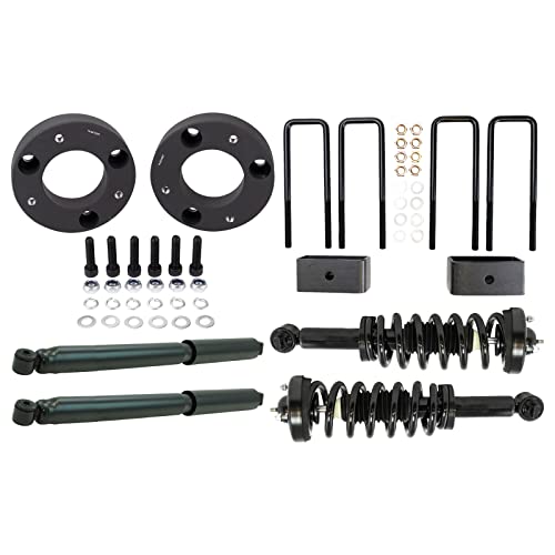 Image of TRQ Front and Rear Complete Strut Assembly & Shock Absorber Kit Complete Strut & Coil Spring Assembly Leveling Kit Compatible with 2014 Ford F-150