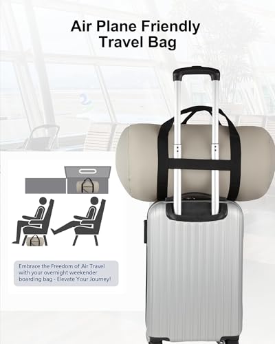 GOX Large Duffel Bag for Men Foldable Duffel Bags for Traveling Packable Carry On Luggage Weekender Overnight Bag (Grey)3