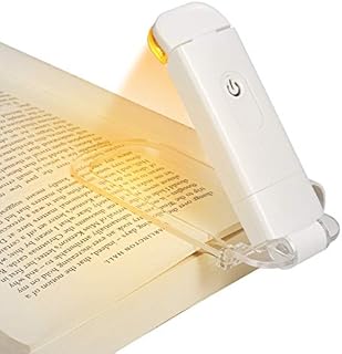 DEWENWILS Amber Reading Light, Book Light Clip On Book, LED Reading Light with USB Rechargeable, Blue Light Blocking, 3 Brightness Levels, Perfect Christmas Gifts for Bookworms, Kids, White