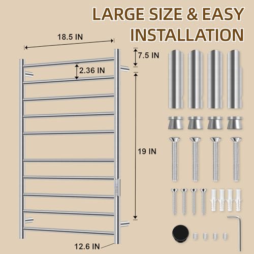 Stainless Steel Electric Towel Warmer with Timer for Bathroom