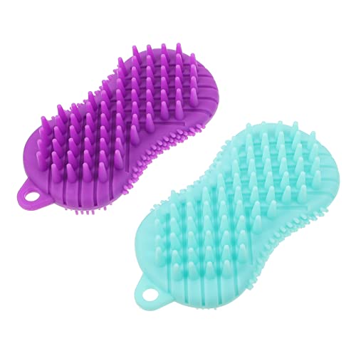 KAILIKETIY 2Piezas Cepillos de Silicona para Masaje Unidades Herramienta de Limpieza de Bebés Suave y Higiénico para Ducha y Cuidado Colores