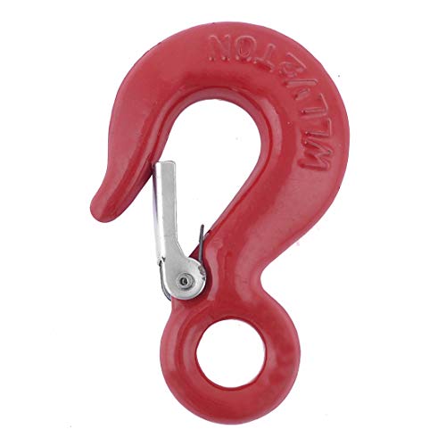 Aexit 0.5 T Material handling 1102.3 lb Working Weight Lifting Spring-load Fixed Eye Hook Red 95mm Long Model:18as618qo134