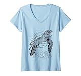 Photo Gallery donna tartaruga marina beach lover ocean animal grafica novità donna maglietta con collo a v Photo Gallery donna tartaruga marina beach lover ocean animal grafica novità donna maglietta con collo a v