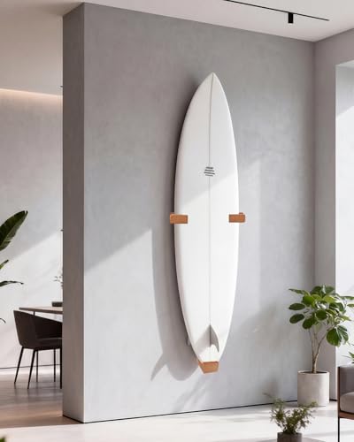 Surfboard Wall MountSurf Board Wall Hangers Solid Beech Wood Surfboard Wall Rack for Display & Storage Adjustable surfboard rack with Bottom Support surf board wall mounts Holds up to 70 lbs