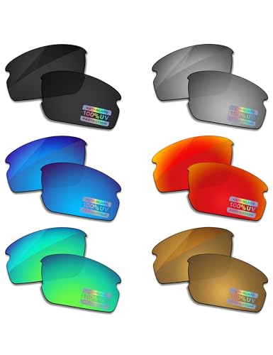 Image of Bowyer POLARIZED Replacement Lenses for Oakley Flak 2.0 OO9295 Sunglasses - Black + Titanium + Surf Blue + Fire Red + Jade Green + Bronze