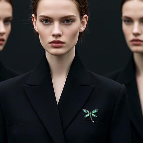 Image of Dragonfly Brooch Rhinestone /Enamel Dragonfly Brooches Lapel Pin for Women Elegant Outfits Dragonfly Jewelry Gifts