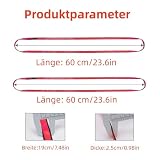 LETTO & TAILOR Pętle do wspinaczki, 2 sztuki w opakowaniu, 22 kN, do wspinaczki 19 mm, certyfikat CE, czerwone, 60 cm
