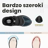 Fitville Buty Męskie Bardzo Szerokie Diabetyczne Trampki Z Rzepem Wygodne Buty Do Chodzenia Dla Szerokich Płaskich Stóp Czarny 43 EU X-Szeroki