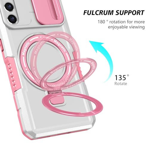 Coque Samsung S21 FE 5G avec protège caméra et anneau de support pour chargeur sans fil - 5