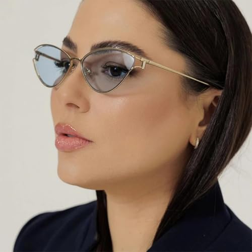 Sunglasses Uv400 Protection | Metal Cat Eye Punk | Women Men for Outdoor Sports & Driving4